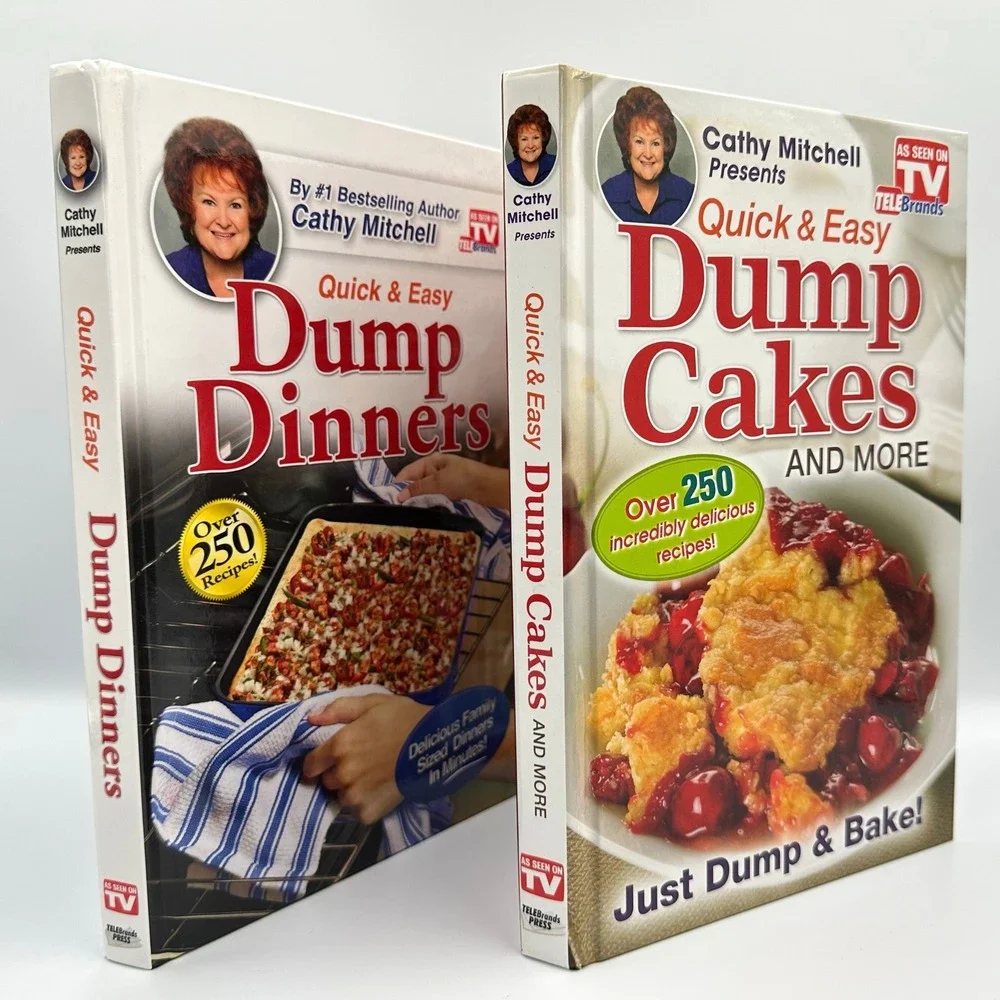 Cathy Mitchell Dump Cakes Dump Dinners Lot 2 Quick Easy‎ 2014 Hardcover 250